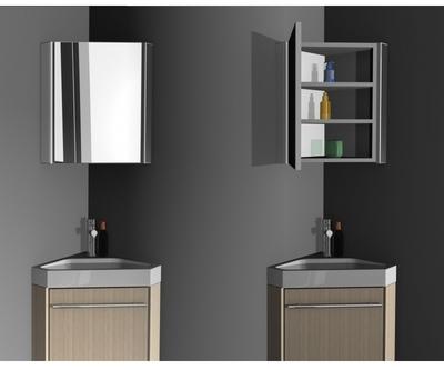 Armoire miroir d angle pour lave mains 45x30 5 Blanc Armoire miroir d angle pour