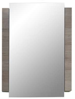 Armoire murale avec éclairage + miroir coloris chê