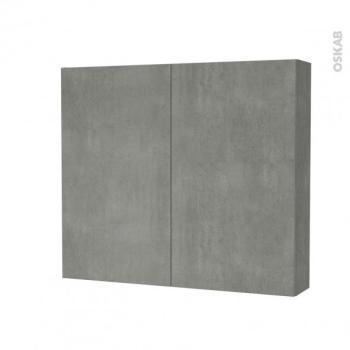 Armoire de toilette Rangement haut FAKTO Béton 2 p