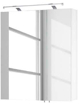 Armoire avec miroir Dusty II (avec éclairage) - Blanc Armoire avec miroir Dusty