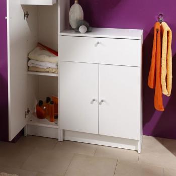 Commode basse deux portes de salle de bain blanc B