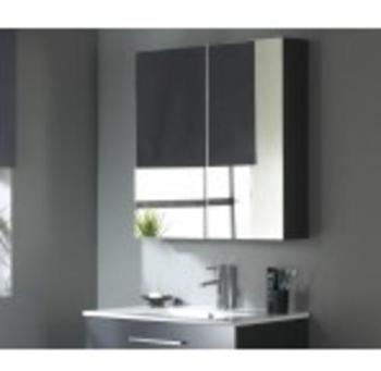 Miroir armoire 80 cm Gris laqué Gris PLANETE BAIN - Miroir armoire 80 cm Gris