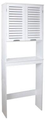 Meuble Toilettes WC en Bois Blanc 2 Portes - 63 x