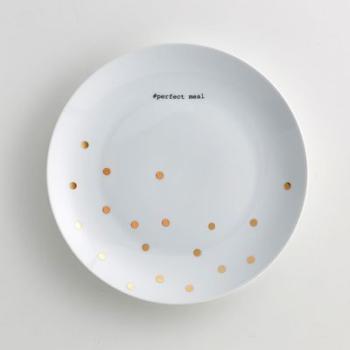 Assiettes plates porcelaine, Kubler, lot de 4 - La