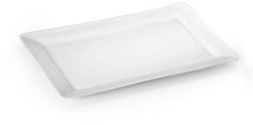 Assiette rectangulaire en porcelaine blanche 34x23