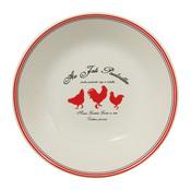 Assiette creuse en faïence D.20.5cm blanc/rouge -