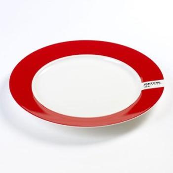 Grande Assiette Plate Pantone Rouge 186C Diam 30 c