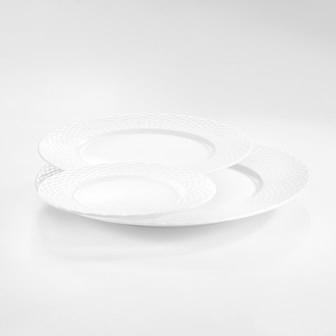 Assiette plate blanche 16cm en porcelaine - Basket