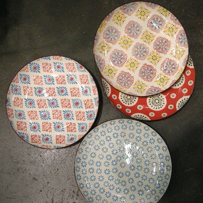 Assiettes plates en céramique (par 4) Bohemian Che