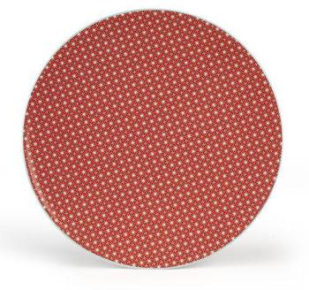 Boem Assiette plate en grès rouge avec micro motif