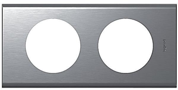 Plaque Matière Inox Brossé 2 postes Céliane - Legr