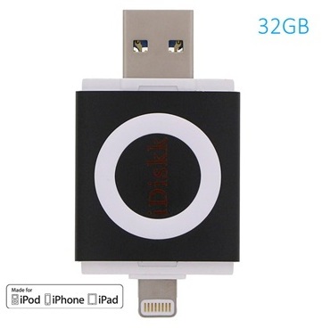 Clé USB 3.0 / Lightning 32Go iDiskk - Noire - iPho