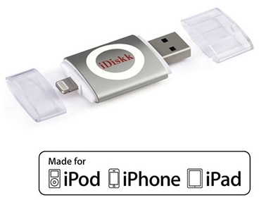 Clé USB 3.0 / Lightning 16Go iDiskk - Gris Sidéral