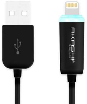 Câble Lightning 1m Akashi - Noir Câble Lightning 1m Akashi