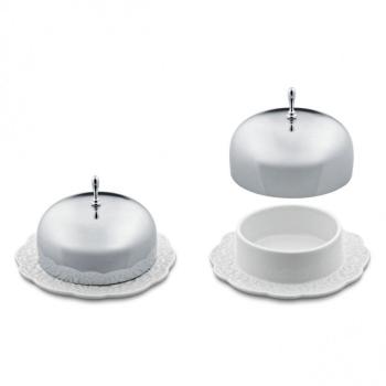 Dressed - Beurrier - inox/blanc/porcelaine/H: 12cm
