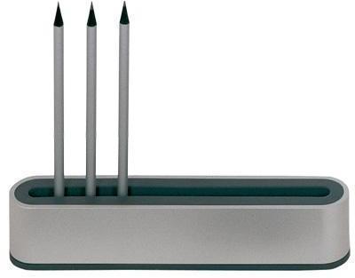 Slice - Pencil Holder - aluminium/silicone grey
