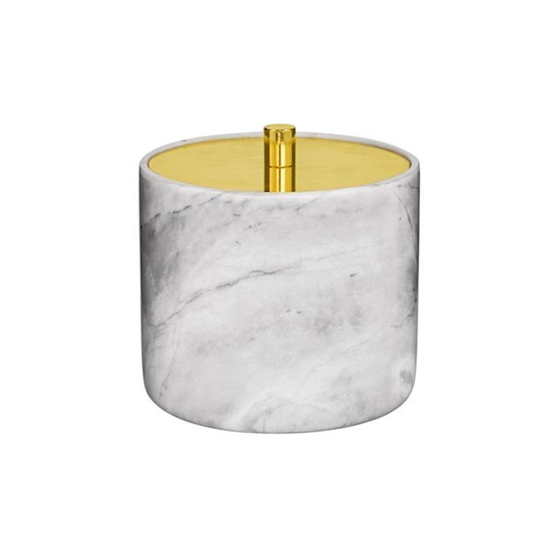 Marble - Boîte avec couvercle - blanc or 9 5cm x H Marble - Boîte avec couvercle
