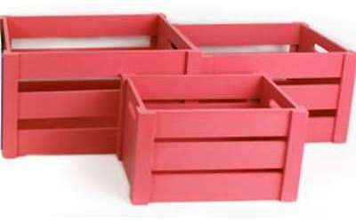 Caisses de rangement Pop en bois fuchsia (Lot de 3) Caisses de rangement Pop en