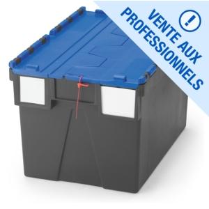 Bac navette avec couvercle couleur bleu 77 litres