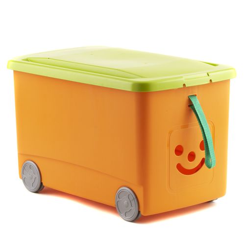 Bac de rangement orange et couvercle vert 31,5L {C