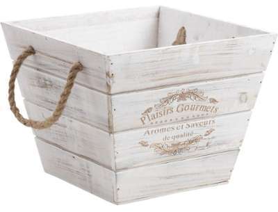 Corbeille en bois teinté plaisirs gourmets Corbeille en bois teinté plaisirs