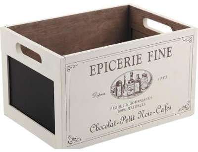 Caisse en bois épicerie fine avec ardoise Caisse en bois épicerie fine