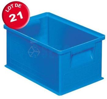 Carton de 21 caisses rangement bleues 8 7 litres Carton de 21 caisses rangement