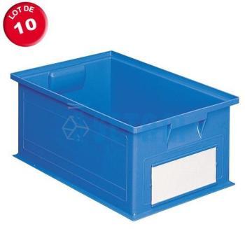 Carton de 10 caisses rangement 27 litres bleues Carton de 10 caisses rangement