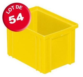 Carton de 54 caisses rangement jaunes 3 6 litres Carton de 54 caisses rangement