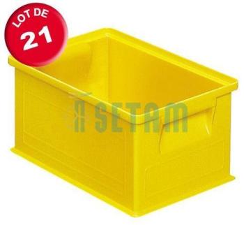 Carton de 21 caisses rangement jaunes 8 7 litres Carton de 21 caisses rangement