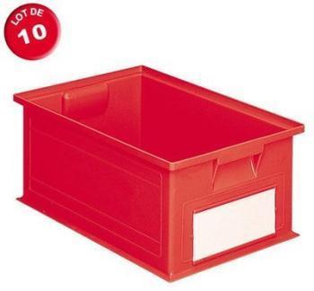 Carton de 10 caisses rangement 27 litres rouges Carton de 10 caisses rangement