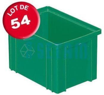 Carton de 54 caisses rangement vertes 3 6 litres Carton de 54 caisses rangement