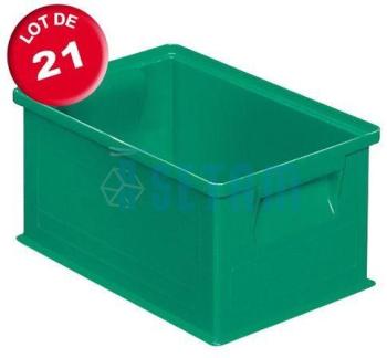 Carton de 21 caisses rangement 8 litres vertes Carton de 21 caisses rangement