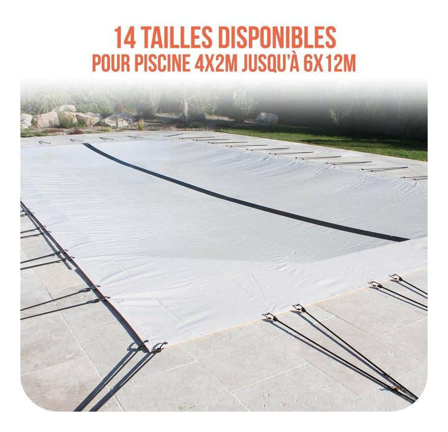 Bâche dhivernage PVC beige 580g/m² pour piscine 4