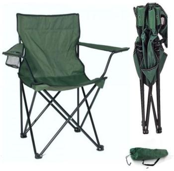 Fauteuil camping pliant vert avec housse