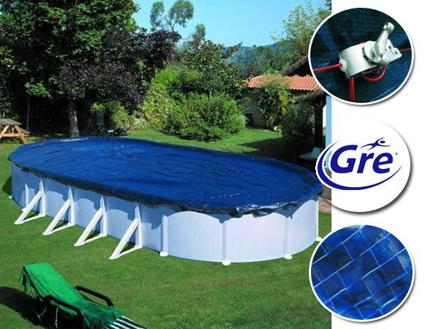 Bâche hivernage de 6,10 x 4,10 m pour piscine oval