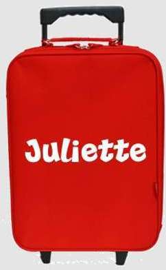 Valise à roulettes personnalisable avec prénom Juliette Valise à roulettes personnalisable