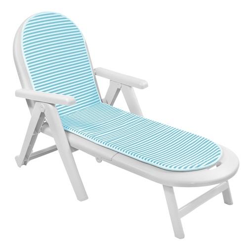 Bain de Soleil Caïman Blanc Coussin Bleu Blanc Bain de Soleil Caïman Blanc