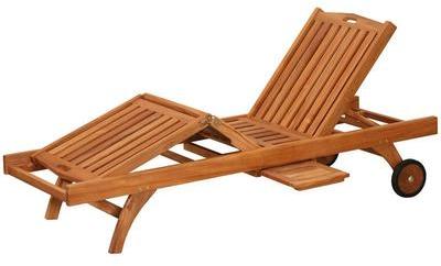 Chaise longue bain de soleil en teck 200cm