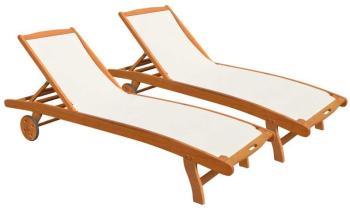 Bain de soleil en bois et textilène