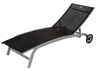 Transat Noir en Aluminium et texaline avec 2 roues