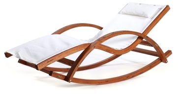 Chaise longue bain de soleil blanc cassé GUERANDE