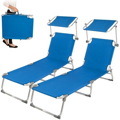 Chaise longue, Transat, Pliable Aluminium 190 cm X