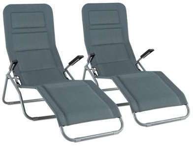 Vitello Set 2 transats Chaise longue Bain soleil séchage Vitello Set 2 transats Chaise