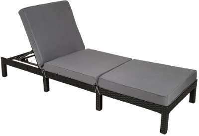 Chaise longue Réglable en Acier et Poly Rotin 1 Pl
