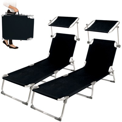 Chaise longue, Transat, Pliable Aluminium 190 cm X