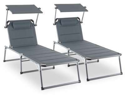 Amalfi Set transat 2 chaises longues rembourrées Tubes Amalfi Set transat 2 chaises