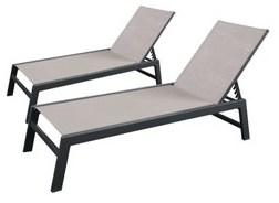 Lot de deux bains de soleil PAPAYE Taupe