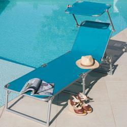 Bain de soleil aluminium KSAR bleu et pare soleil