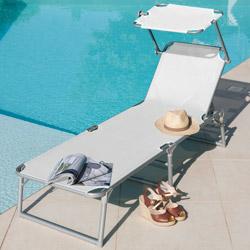 Bain de soleil aluminium KSAR blanc et pare soleil